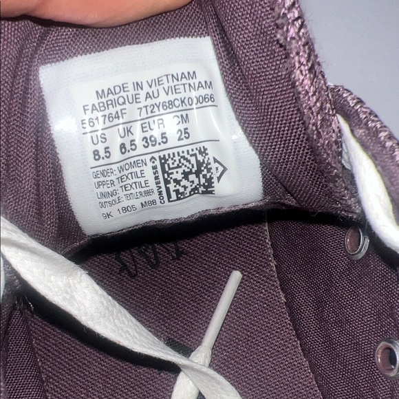 Converse Dark Purple Low Tops with White Laces - Picture 10 of 11